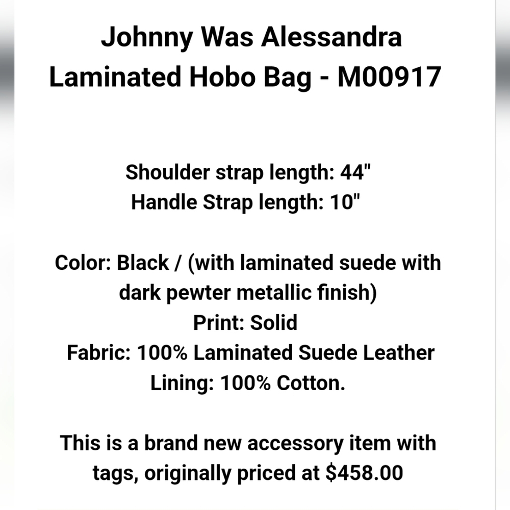 NWT Johnny Was Alessandra leather HOBO bag purse - Picture 9 of 10